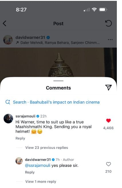Watch it! The fever of Baahubali continues to thrive as David Warner steps into the character!