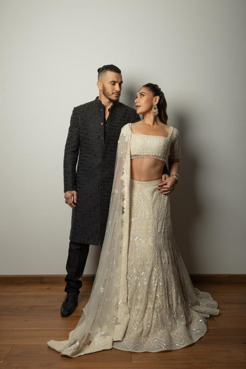 Diwali’s Best Dressed: Krishna Shroff Steals the Show in Ethereal Ivory Lehenga Alongside Partner Abdul Azim Badakhshi’s Dapper Black Sherwani